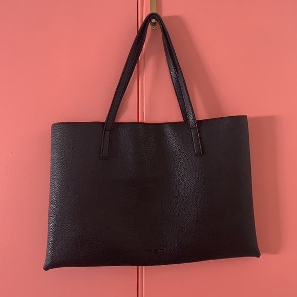 Vince Camuto- used once- black grey leather tote - Picture 2 of 4